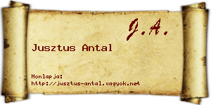 Jusztus Antal névjegykártya