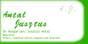 antal jusztus business card